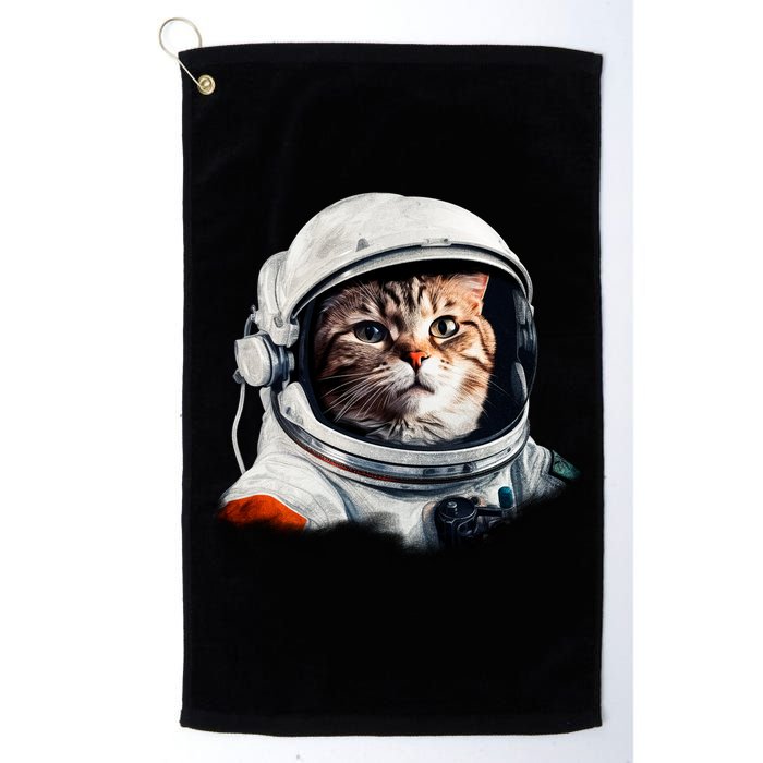 Realistic Astronaut Cat Golf Towel