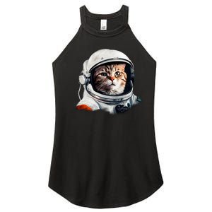 Realistic Astronaut Cat Women's Perfect Tri Rocker Tank