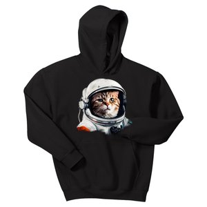 Realistic Astronaut Cat Kids Hoodie