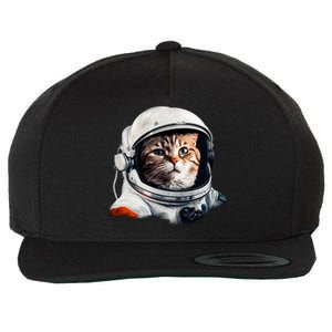 Realistic Astronaut Cat Wool Snapback Cap