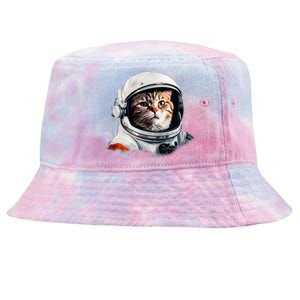 Realistic Astronaut Cat Tie-Dyed Bucket Hat