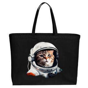 Realistic Astronaut Cat Cotton Canvas Jumbo Tote