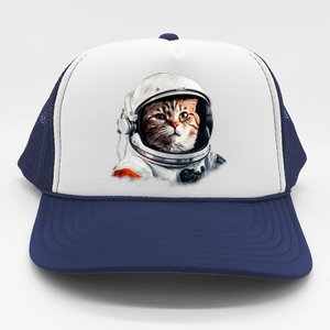 Realistic Astronaut Cat Trucker Hat