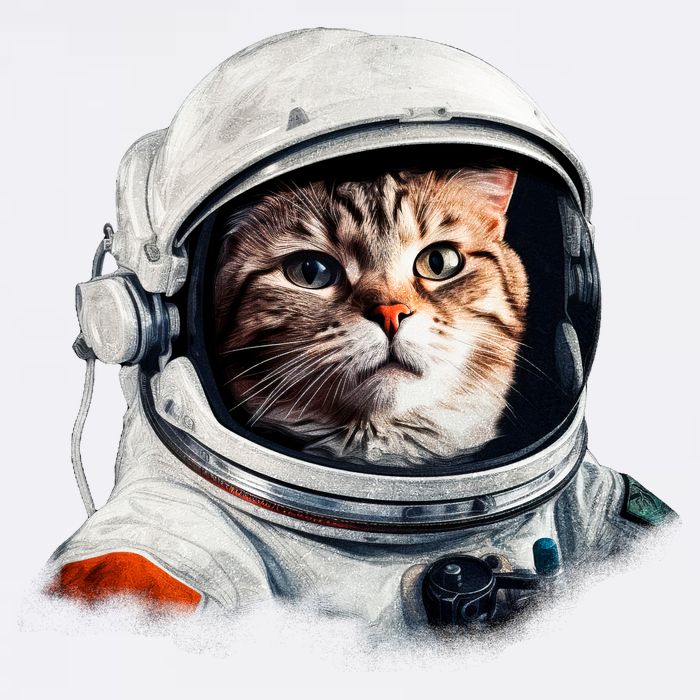 Realistic Astronaut Cat Garment-Dyed Sweatshirt
