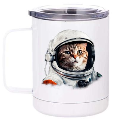 Realistic Astronaut Cat 12 oz Stainless Steel Tumbler Cup