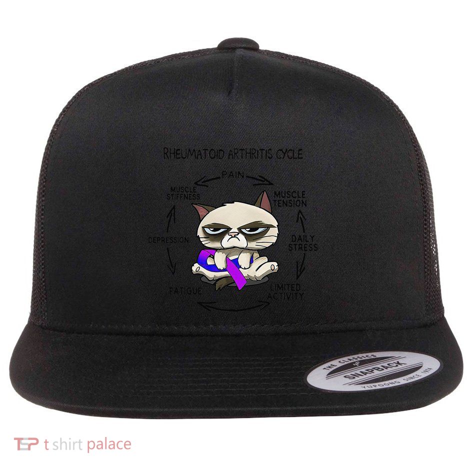 Rheumatoid Arthritis Cycle Funny Cat Rheumatoid Arthritis Flatbill Hat
