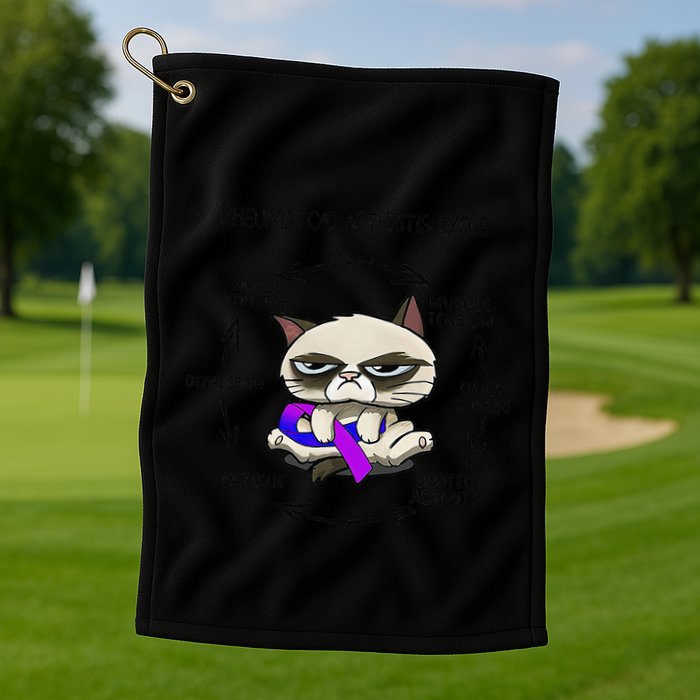Rheumatoid Arthritis Cycle Funny Cat Rheumatoid Arthritis Golf Towel