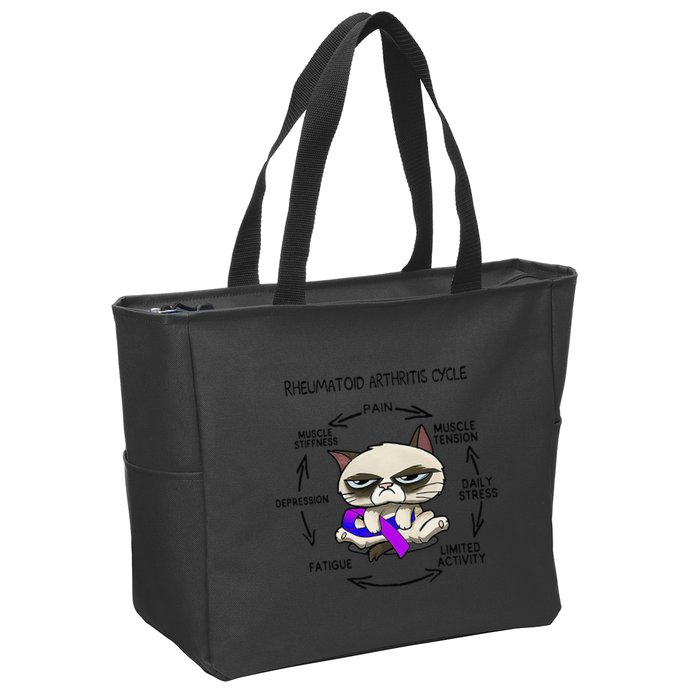 Rheumatoid Arthritis Cycle Funny Cat Rheumatoid Arthritis Zip Tote Bag