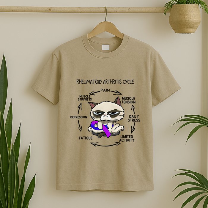 Rheumatoid Arthritis Cycle Funny Cat Rheumatoid Arthritis T-Shirt