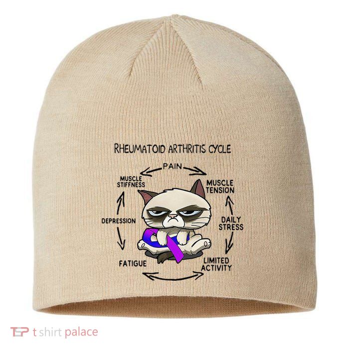 Rheumatoid Arthritis Cycle Funny Cat Rheumatoid Arthritis Sustainable Beanie