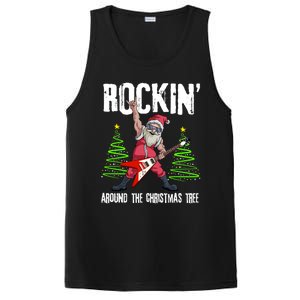 Rockin Around Christmas Tree Funny Funny Gift Rocker Santa Funny Gift PosiCharge Competitor Tank