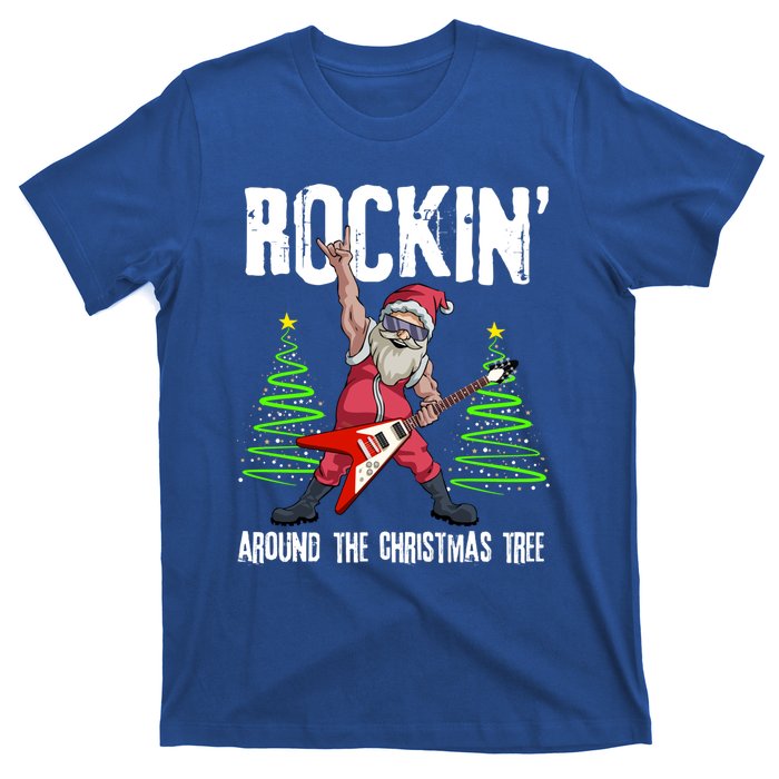 Rockin Around Christmas Tree Funny Funny Gift Rocker Santa Funny Gift T-Shirt