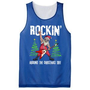 Rockin Around Christmas Tree Funny Funny Gift Rocker Santa Funny Gift Mesh Reversible Basketball Jersey Tank