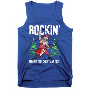 Rockin Around Christmas Tree Funny Funny Gift Rocker Santa Funny Gift Tank Top