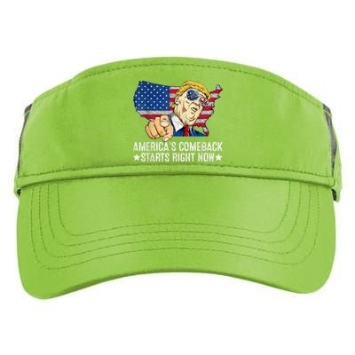 Retro America's Comeback Starts Right Now Support Trump 2024 Adult Drive Performance Visor