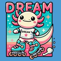 Rollerblading Axolotl Cute Salamander On Inline Skates Tie Dye Hoodie