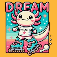 Rollerblading Axolotl Cute Salamander On Inline Skates Pom Pom 12in Knit Beanie
