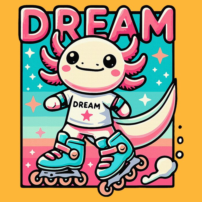 Rollerblading Axolotl Cute Salamander On Inline Skates Pom Pom 12in Knit Beanie