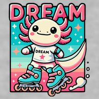 Rollerblading Axolotl Cute Salamander On Inline Skates Ladies PosiCharge Tri-Blend Wicking Tank