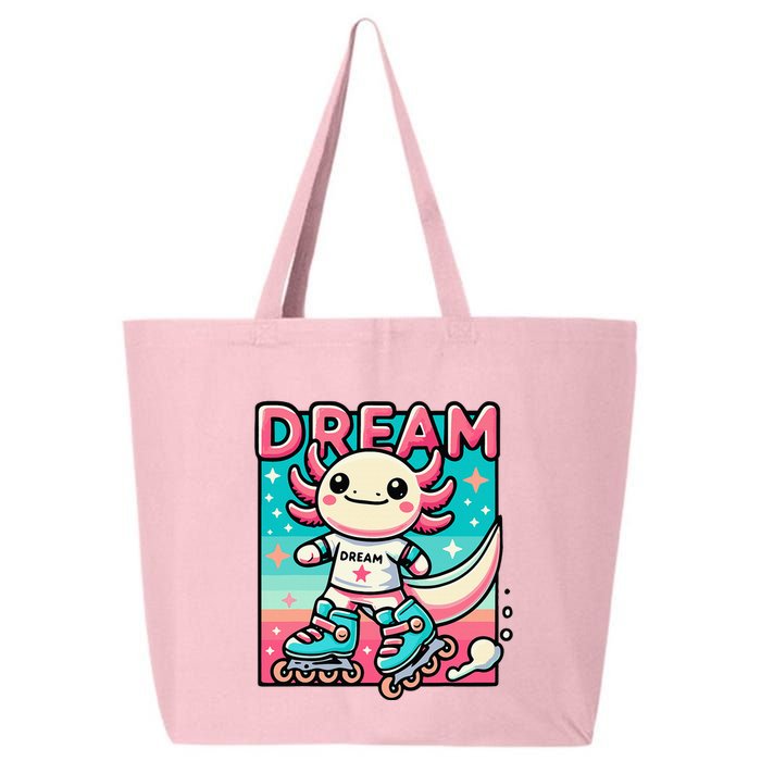Rollerblading Axolotl Cute Salamander On Inline Skates 25L Jumbo Tote