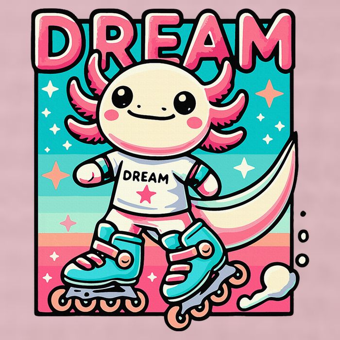 Rollerblading Axolotl Cute Salamander On Inline Skates 25L Jumbo Tote