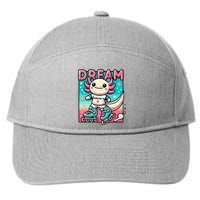 Rollerblading Axolotl Cute Salamander On Inline Skates 7-Panel Snapback Hat