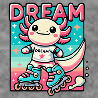 Rollerblading Axolotl Cute Salamander On Inline Skates 7-Panel Snapback Hat