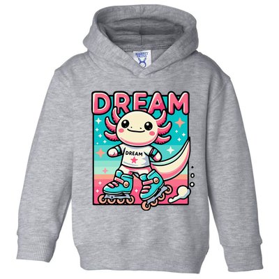 Rollerblading Axolotl Cute Salamander On Inline Skates Toddler Hoodie