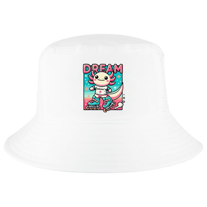 Rollerblading Axolotl Cute Salamander On Inline Skates Cool Comfort Performance Bucket Hat