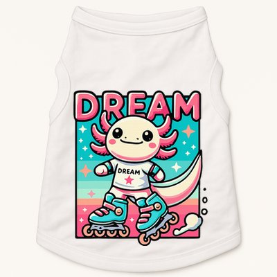 Rollerblading Axolotl Cute Salamander On Inline Skates Doggie Tank