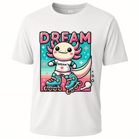 Rollerblading Axolotl Cute Salamander On Inline Skates Performance Shirt