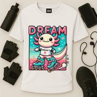 Rollerblading Axolotl Cute Salamander On Inline Skates Performance Shirt