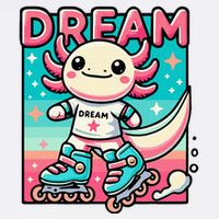 Rollerblading Axolotl Cute Salamander On Inline Skates Performance Shirt