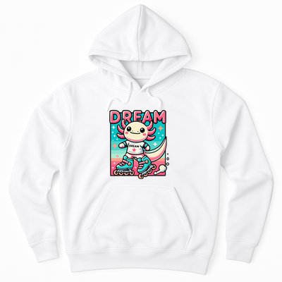 Rollerblading Axolotl Cute Salamander On Inline Skates Hoodie