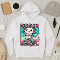Rollerblading Axolotl Cute Salamander On Inline Skates Hoodie