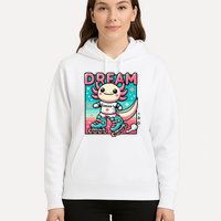 Rollerblading Axolotl Cute Salamander On Inline Skates Hoodie