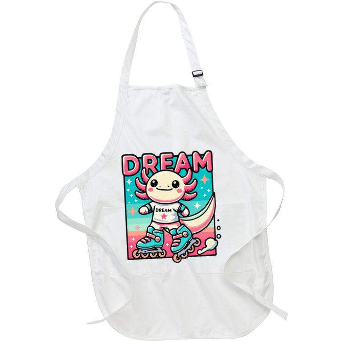 Rollerblading Axolotl Cute Salamander On Inline Skates Apron
