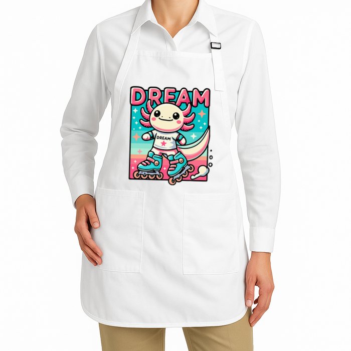 Rollerblading Axolotl Cute Salamander On Inline Skates Apron