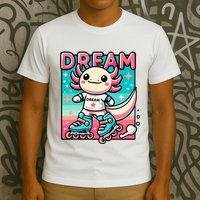 Rollerblading Axolotl Cute Salamander On Inline Skates T-Shirt