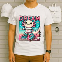 Rollerblading Axolotl Cute Salamander On Inline Skates T-Shirt