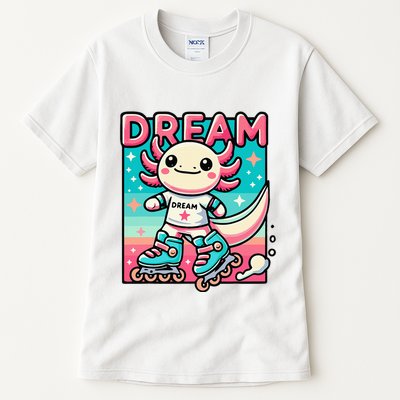 Rollerblading Axolotl Cute Salamander On Inline Skates Tall T-Shirt
