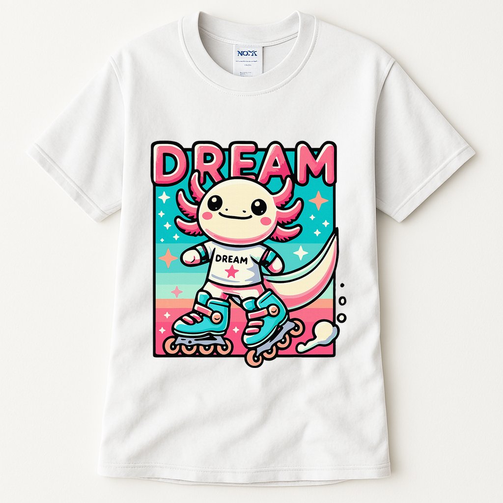 Rollerblading Axolotl Cute Salamander On Inline Skates Tall T-Shirt