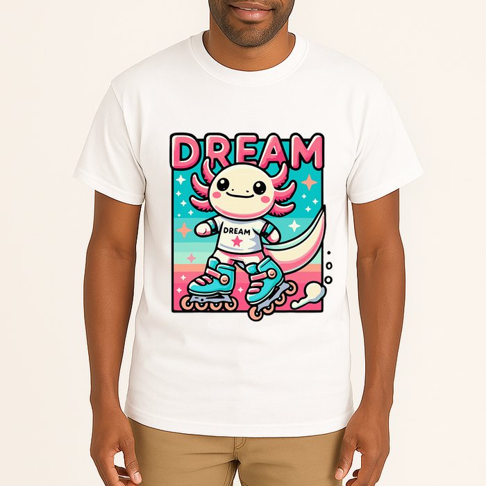 Rollerblading Axolotl Cute Salamander On Inline Skates Tall T-Shirt