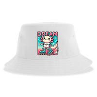 Rollerblading Axolotl Cute Salamander On Inline Skates Sustainable Bucket Hat