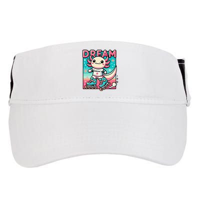 Rollerblading Axolotl Cute Salamander On Inline Skates Adult Drive Performance Visor