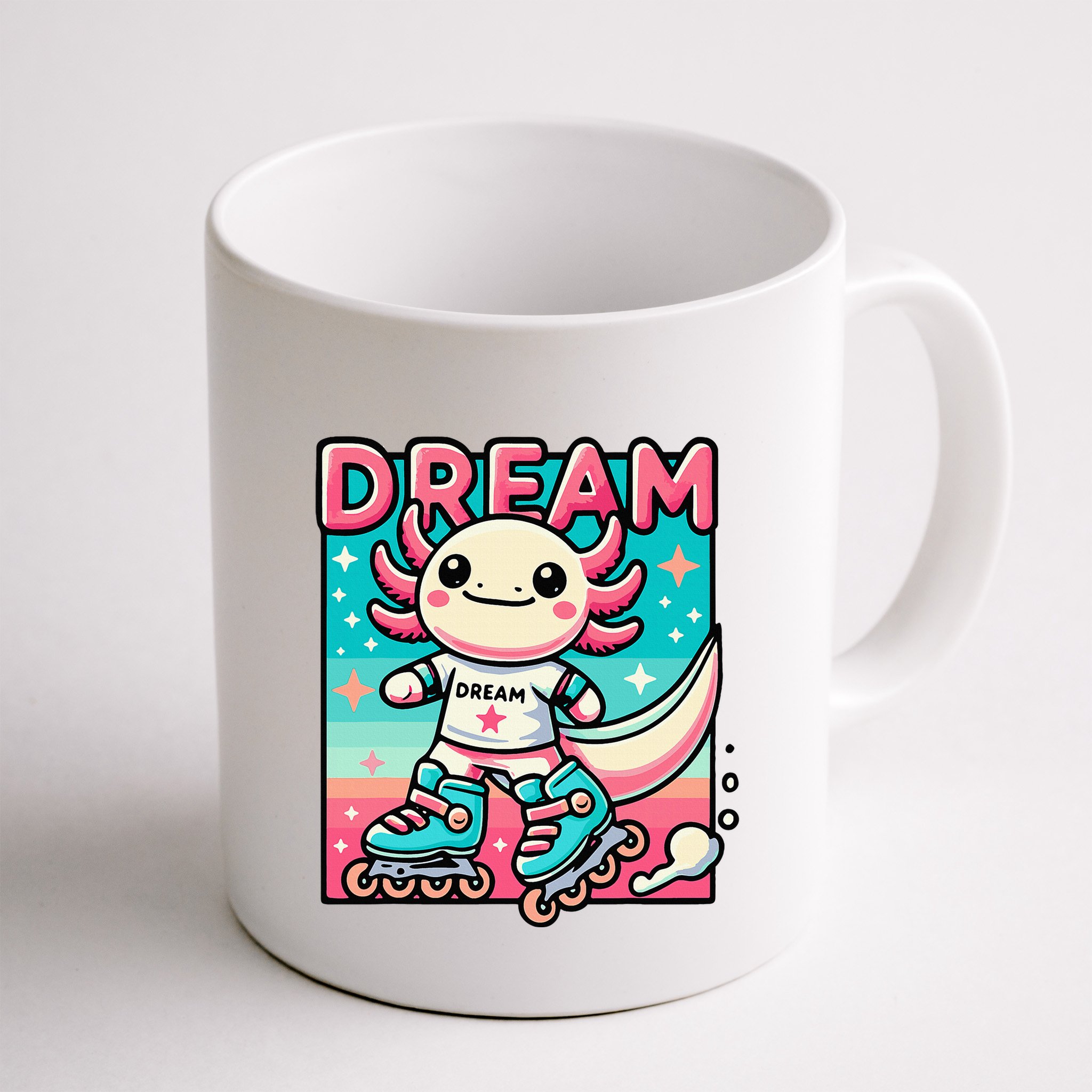 Rollerblading Axolotl Cute Salamander On Inline Skates Mug