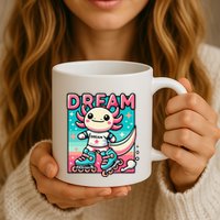 Rollerblading Axolotl Cute Salamander On Inline Skates Mug