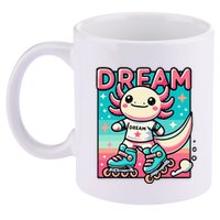 Rollerblading Axolotl Cute Salamander On Inline Skates 11oz C Handle Ceramic Mug