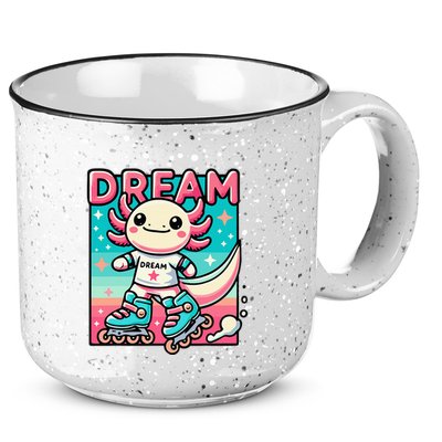 Rollerblading Axolotl Cute Salamander On Inline Skates 15oz Campfire Ceramic Mug