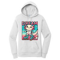 Rollerblading Axolotl Cute Salamander On Inline Skates Women's Pullover Hoodie